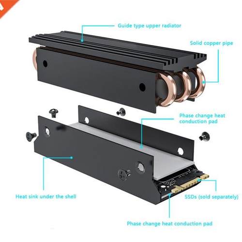Heatsnk 2280 Sold State Drve Coolers M.2 SSD Heatsnk NVM