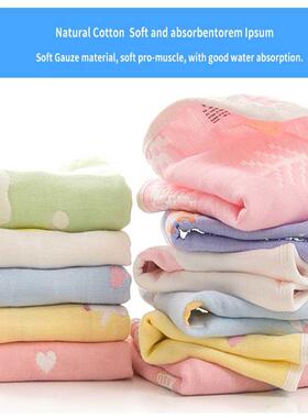 Cotton Newborn Baby Bathing Towels Square 6 Layers Cartoon