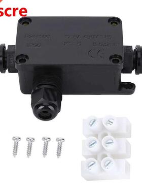 Waterproof Terminal Junction Box Black PC Mini 1 in 2 out fo