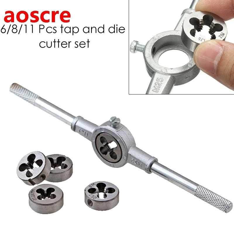 6/8/1Metric Die Wrench Spanner Set Circular Die Kit Screw Th