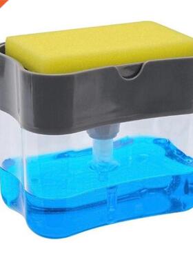 Kitchen Dishwashing Brush Press The Liquid Box Sponge Wipe C
