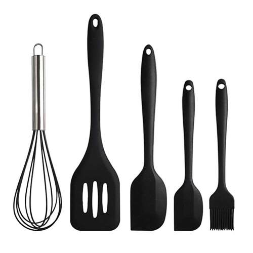5pcs Kitchen Tools Set Easy Clean Black Restaurant Spatula C