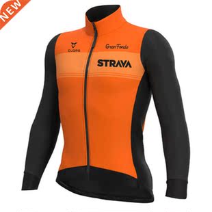 Men STRAVA Cycling Jerseys 2021 Long Sleeve Cycling Shirts B