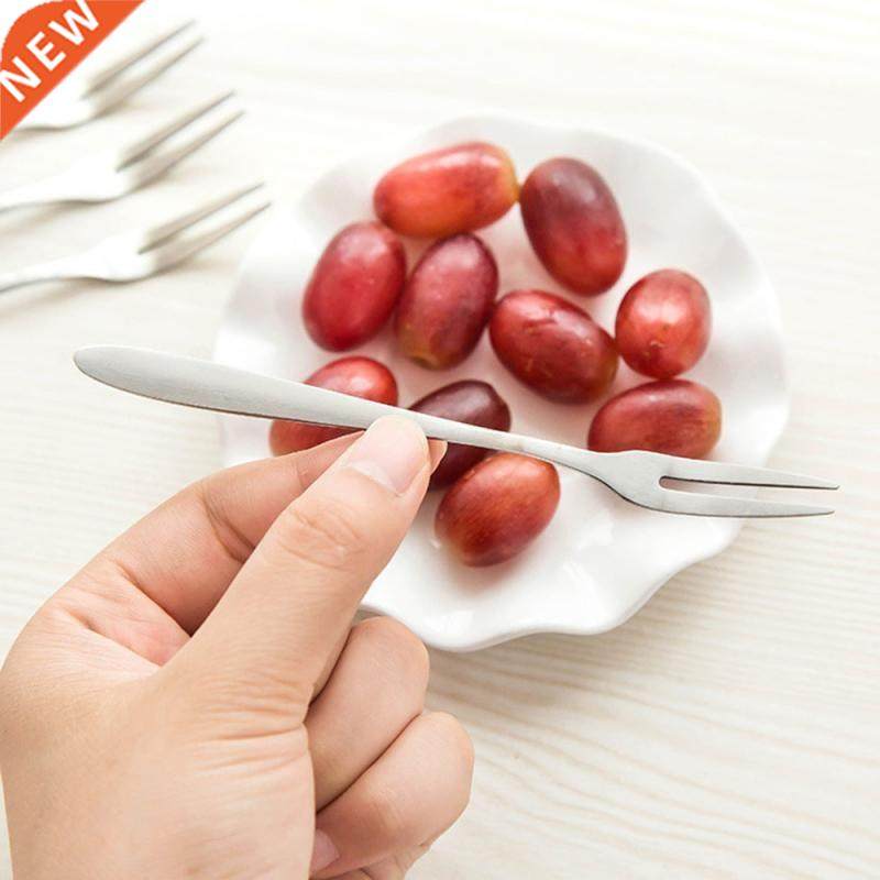1Pcs Stainless Steel Fruit Dessert Cake Dessert Fork Long Ha