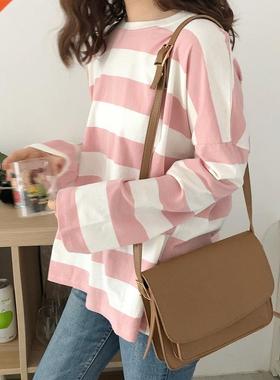 Oversized T-shirts Women long Sleeve Korean Students pink st