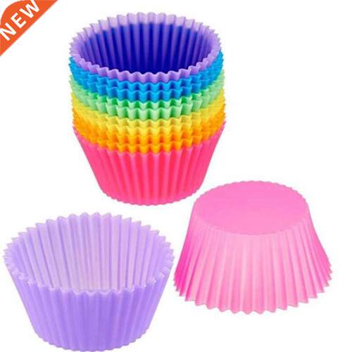 12pcs Silicone Liner Cupcake Paper Baking Cup 3D Cake Cup u