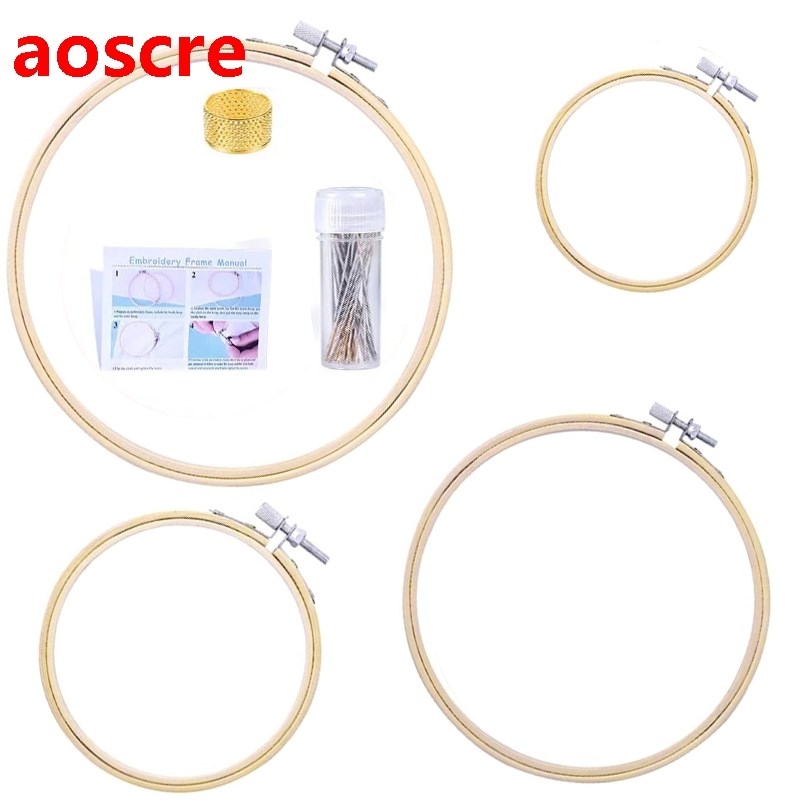 4 Sizes Cross Stitch Hoop Set For Beginner, Embroidery Circl