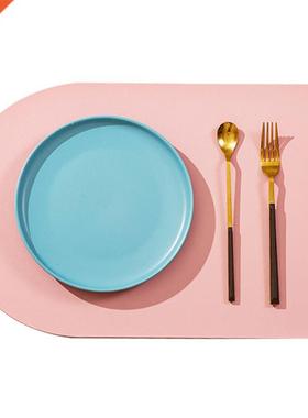 Table Mat Solid Color  Coffee Mug Cup Coaster PU Leather Tab