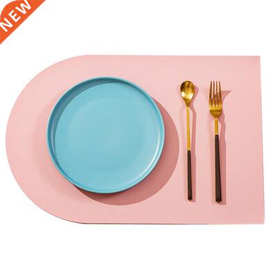 Table Mat Solid Color  Coffee Mug Cup Coaster PU Leather Tab