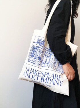 Women Canvas Shoulder Bag Shakespeare Print Ladies Shopping
