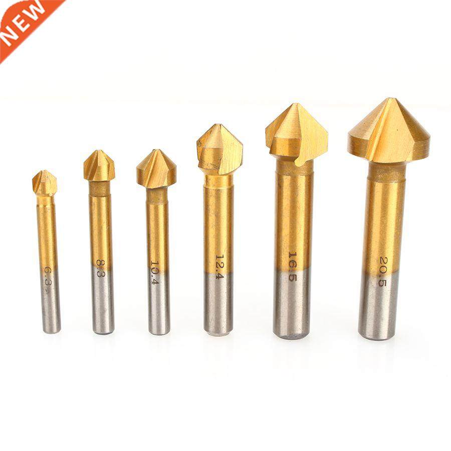6PCS 90 Degree HSS Mill Cutter Bit  Flute Titanium Coated C