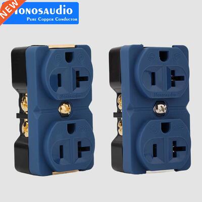 Monosaudio Dual Mains AC Power Connector 100% Pure Red Coppe