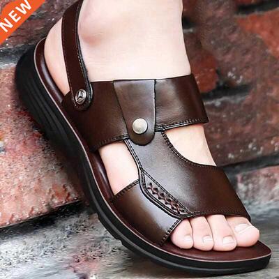 Men's Summer New Sandals and Slppers Men's Leather S