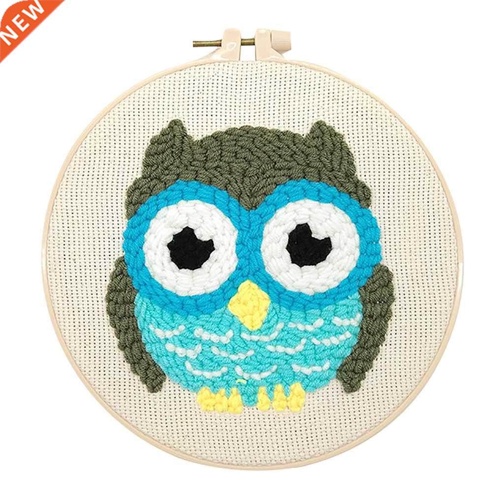 Hoops Wool Weaving Set  Cartoon Pattern Embroideried Russ