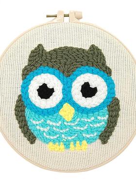 Hoops Wool Weaving Set  Cartoon Pattern Embroideried Russ