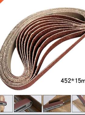 10pcs 15x452mm Sanding Belt 60-600 Grit Paper Grinding and P