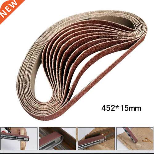 10pcs 15x452mm Sanding Belt 60-600 Grit Paper Grinding and P
