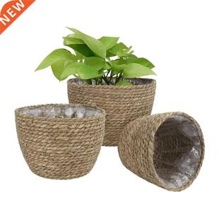 Seagrass Planter Basket Set Of 3 Indoor Outdoor, Flower Pots