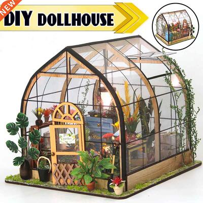 Dollhouse Wooden Miniature Assemble Kits Doll House With