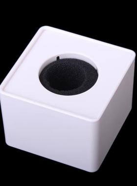 White ABS Square Cube Design Microphone Mic Station For Se
