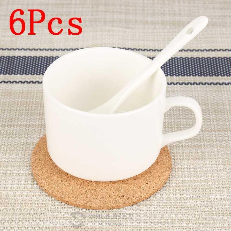 6Pcs Heat Insulation Round Cork Plain Coaster Coffee Wine Dr