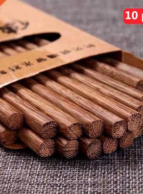 10 Pair Of Chopsticks Household Loaded Wood Without Paint Wa