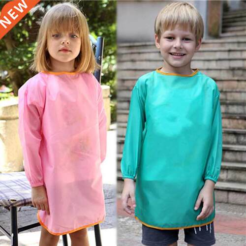 Cartoon Kitchen Apron Pure Color Kids Apron BBQ Bib Apron fo