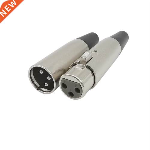 Metal XLR 3Pin Male Plug and Female Socket Jack Solder Adapt