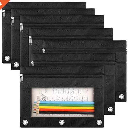 Pencil Pouch  Ring Binder,Zippered Binder Fabric Pencil Pou
