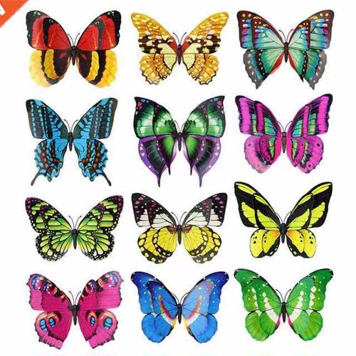 Decorative Wall Stickers 12Pcs Butterfly Dole Layer Butter
