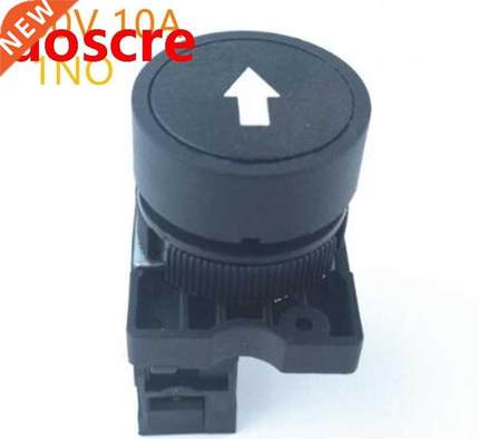 Black 22mm 1 NO N/O Sign Momentary Push Button Switch 600V 1