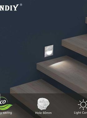 Sensor Light Round Wall Lamp Recessed Intelligent Night Lig