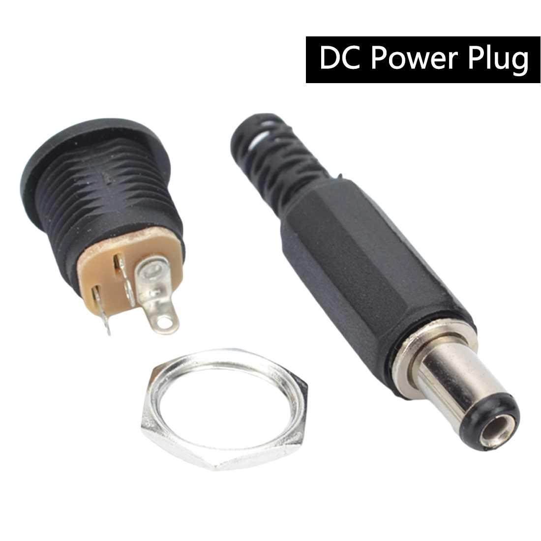 10PCS 5.5x2.1mm 5pcs DC Power Female Plug Jack + 5pcs Male P