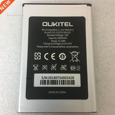 100% Original  5.5inch Oukitel C8 Battery Real  3000mAh Bac