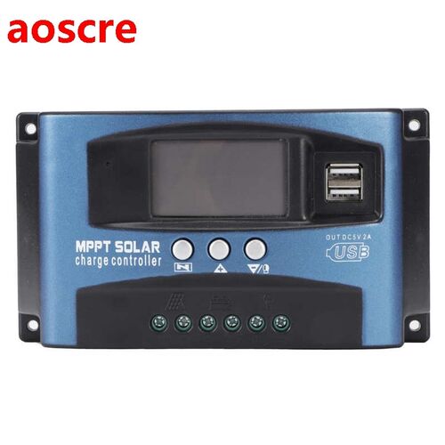 30A 100A Auto Solar Charge Controller MPPT LCD Dual USB 5V O