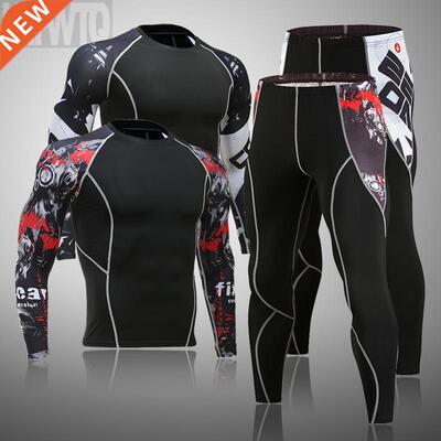 2022 Men	s Thermal Underwear Set MMA Tactics Leggings Sol