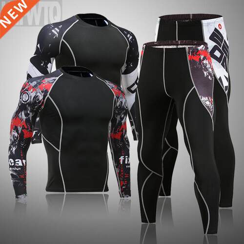 2022 Men	s Thermal Underwear Set MMA Tactics Leggings Sol