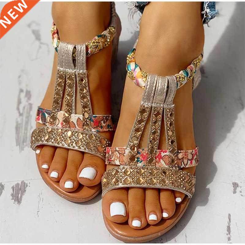 Women's Sandals Summer Bohemia Platform Wedges Shoes Cry