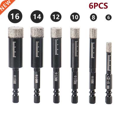 6PCS 6-16mm Diamond Drill Bit Set Porcelain Granite Tile Gla