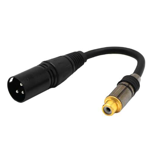 Pin XLR MALE to Single Phone RCA Female Coaxial Shield Cabl