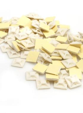100Pcs Nylon Self Adhesive Cable Zip Tie Mounts Mounting Bas