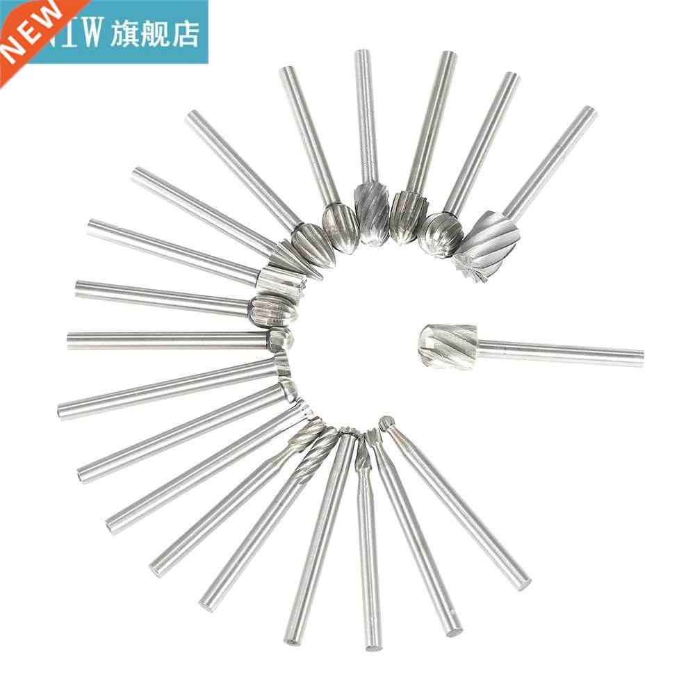 20PCS 3mm Shank HSS CNC Rotary Burrs Set File Milling Cutter