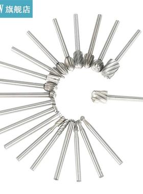 20PCS 3mm Shank HSS CNC Rotary Burrs Set File Milling Cutter
