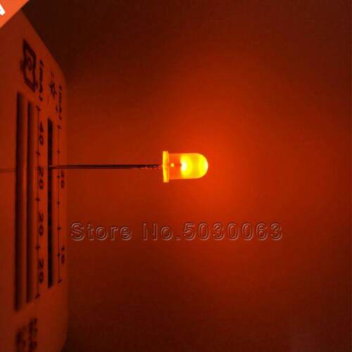 100pcs/lot 5MM foggy mist round head DIP long pin LED F5 ora