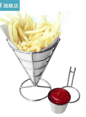 New Single/Double Cup Plating French Fries Stand Buffet Cone