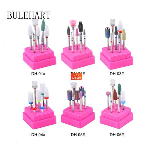 Combined Milling Cutters Set For Manicure , Ceramic Nail Dri