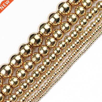 JHNBY Round Hematite Beads 2/3/4/6/8/10mm Natural Stone 14 G