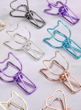 6PCs/Set Hollowed Out Design Metal Binder Clip Long Tail Cli