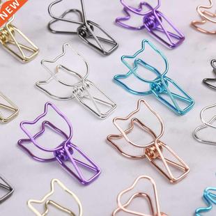 6PCs/Set Hollowed Out Design Metal Binder Clip Long Tail Cli