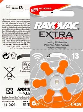 RAYOVAC EXTRA 6 PCS Zinc Air Performance Hearing Aid Batteri